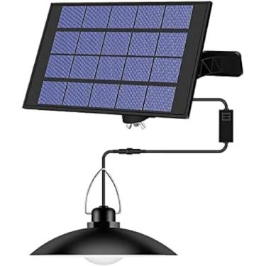 Imagem de Luzes Pendentes Solares Ao Ar Livre Luz Solar Luzes Pendentes Solares Cabeça Luzes Pendentes Solares Metal Pendurado Celeiro Gazebo Lustre Lâmpada Para Galinheiro Galpão Qu, Warm, 1 Light No Romote