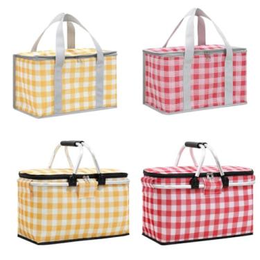 Imagem de Cesta Piquenique Térmica 30L - Isolante Térmico Camping com Folha de Alumínio e Capacidade Generosa (Aleatorio,30 Litros)