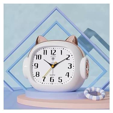 Imagem de Despertador quarto despertador operado por bateria com luz noturna, quartzo analógico sem tique-taque, operação simples para quarto de crianças mesa mesa relógio relógio de cabeceira (cor: D) (D)