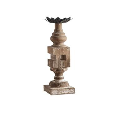 Imagem de Castiçal votivo retrô de madeira castiçal decoração de castiçal adequado para sala de jantar, sala de estar, cozinha, sala de jantar, decoração de sala de jantar