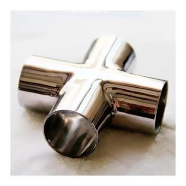 Imagem de WWECCQIJ Tubo de 42 mm OD Butt Welding Cross 4 Ways Splitter SUS 304 Aço Inoxidável Fitting Spliter Homebrew Beer Wine