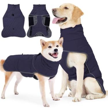 Imagem de TARFEPA Casaco de inverno para cães com arnês, jaqueta de lã refletiva à prova de vento e à prova d'água para clima frio, macacão pulôver de cachorro macacão de neve para cães pequenos, médios e