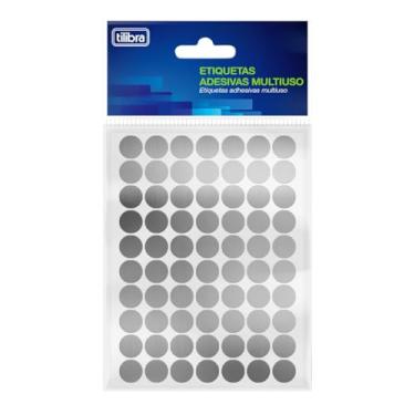 Imagem de Tilibra - Etiqueta Adesiva Multiuso 13mm Prata 6 Folhas 420 Unidades