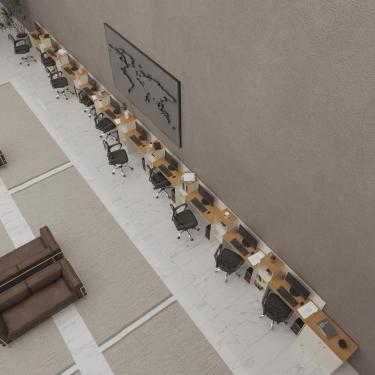 Imagem de Conjunto De Escritório Tech 9 Livreiro 1 Buffet E 10 Mesas 9 - Off White E Cedro Off White E Cedro