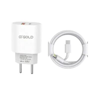 Imagem de Carregador Turbo iPhone Fonte 40w Duplo Usb-c + Cabo Lightning Compatí