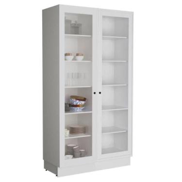 Imagem de Cristaleira de Vidro Herval Viana, 2 Portas, Branco Ártico