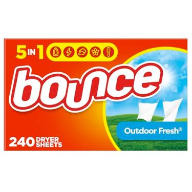 Imagem de Folha amaciante Bounce de tecido de lavanderia para secadora, Outdoor Fresh, 240 unidades