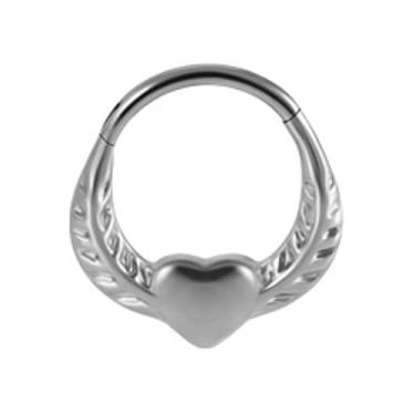 Imagem de Niaspi Anel de nariz de coração 16G para mulheres, brincos de argola de cartilagem de 8 mm, anéis de septo de nariz com clique de coração e narina, brincos de cartilagem, joias de piercing corporal