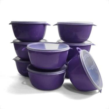 Imagem de Kit Potes Plásticos BOWL 1L Tampa Cristal 10 Unidades Marmitas - GP Pl