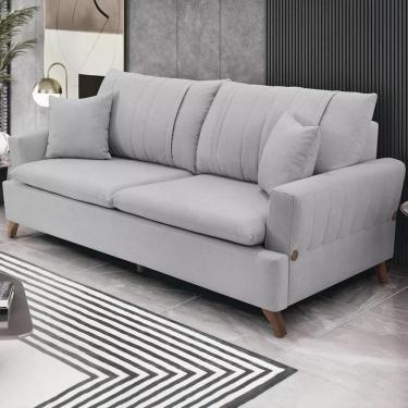 Imagem de Sofa 2 Lugares 160 Cm Eron Linho Cinza Vazzano Cinza