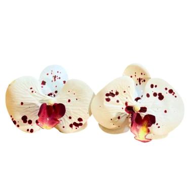 Imagem de Anel Porta Guardanapo Orquídea Branca Decoração Mesa 06 Un