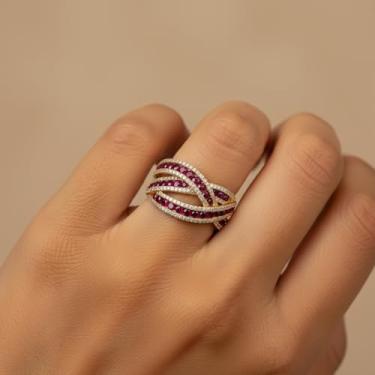 Imagem de 1 anel vazado de textura requintada unissex para homens e mulheres joias finas vida diária namoro decoração para festa de formatura, Cobre, Sem pedra preciosa