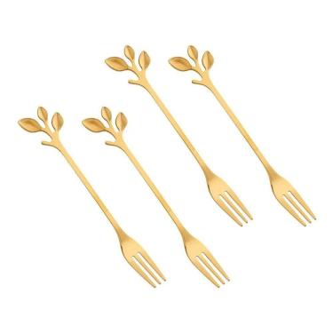 Imagem de 2X Kit Garfos Garfinhos Inox Sobremesa Bolo Doces Petisco 4