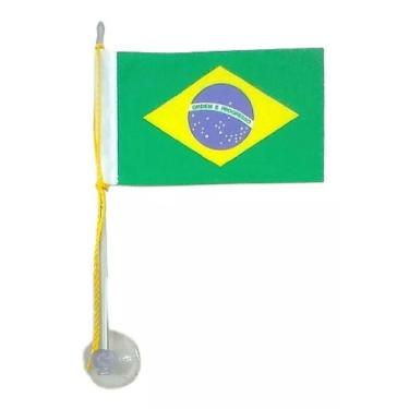 Imagem de Mini Bandeira Do Brasil Com Ventosa Poliéster (5,5cm X 8,5cm)