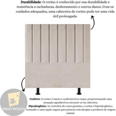 Imagem de Cabeceira Estofada Cama Box Solteiro 90 Cm Sophia Corino Cor:bege