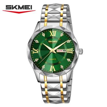 Imagem de Relógio Masculino Skmei 9369 Luxo Quartzo Verde Esmeralda Verde/dourado