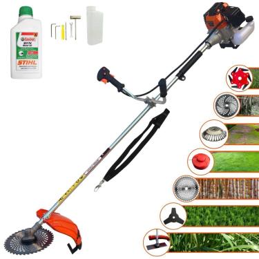 Imagem de Podador de Grama Import Way IWRGM2T5X163 63cc 3HP Com Carretel + Facas 2 Pontas, 3 Pontas, 6 Pontas, 40 Dentes, 80 Dentes e Escova + Óleo Stihl 2T