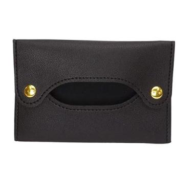 Imagem de Capa de tecido de couro PU, suporte dobrável à prova d'água à prova de poeira para casa, banheiro, carro, escritório; bolsa organizadora de guardanapos portátil com design moderno simples para