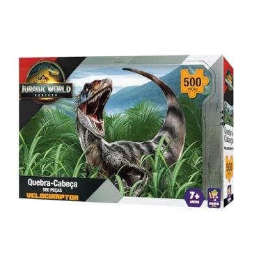Imagem de Jurassic Rebirth, Quebra-cabeça 500 peças Velociraptor, Mimo brinquedos