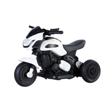 Imagem de Moto Elétrica Infantil 6V Branca,Bateria Recarregável, Design Moderno, Estável e Segura, Ideal para Crianças em Passeios e Brincadeiras