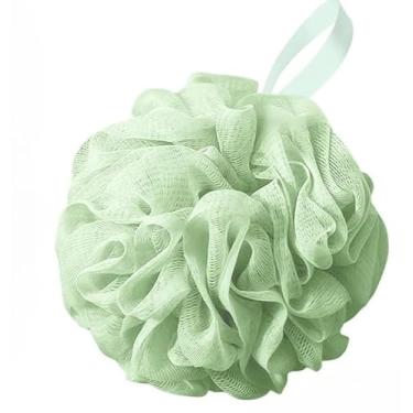 Imagem de 1 esponja de banho, bolas de bucha de chuveiro de 50 g/75 g, esponja corporal de espuma de malha, extra grande, fácil de ensaboar, para limpeza e esfoliação corporal (verde claro)