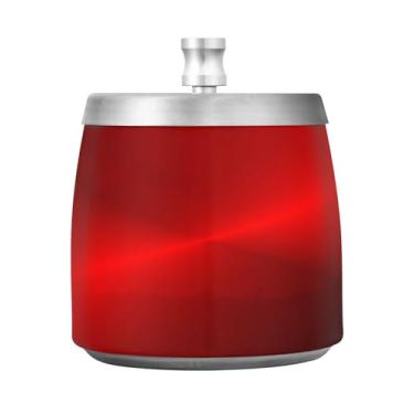 Imagem de JUZIHAI Cinzeiro vermelho liso de cor sólida com tampa, cinzeiro de aço inoxidável inodoro à prova de vento cinzeiro sem fumaça para escritório em casa, pátio, varanda, cigarro