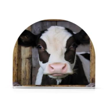 Imagem de JUZIHAI Porta-guardanapos de vaca engraçado para mesa dispensador de guardanapo de acrílico para mesa suporte de lenços independente para cozinha sala de jantar bar festa decoração de casa