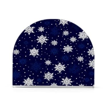 Imagem de Qilmy Porta-guardanapos acrílico flocos de neve, suporte de lenços de mesa independente, dispensador de papel de coquetel para cozinha, jantar, restaurante, bar, decoração, 1 pacote