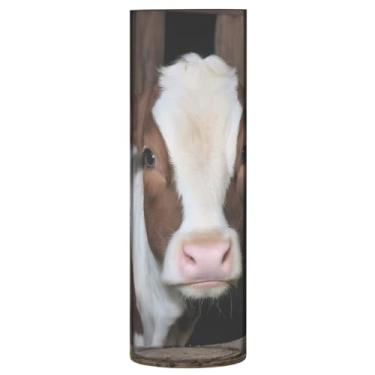 Imagem de JUZIHAI Vaso de vaca engraçado para flores 9,9 cm x 30 cm cilindro de plástico moderno vaso de flores para centro de mesa de casamento decoração de casa