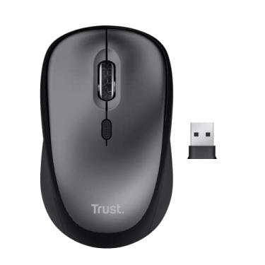 Imagem de Trust Yvi+ Silent Wireless Mouse, Sustainable Design, 800-1600 DPI, for Left and Right Hand Users, Storable USB Micro Receiver, Quiet Compact Computer Mouse for PC, Laptop, Mac, Home Office - Black