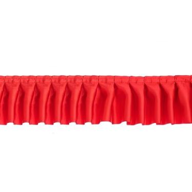 Imagem de 6 jardas de 7,5 cm de largura, acabamento de babados de cetim, fitas de tecido de chiffon plissadas para costura, artesanato, cortina, vestido de casamento, fronha (vermelho)