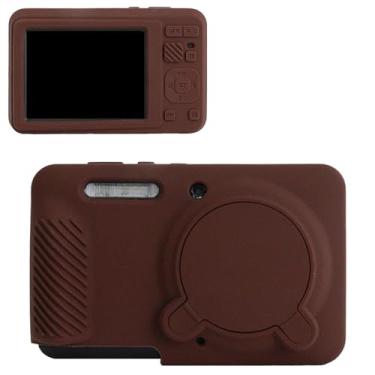 Imagem de MUZIRI KINOKOO Capa de silicone para câmera Kodak PIXPRO FZ55, capa protetora de silicone macio PIXPRO FZ55 - com capa de lente removível - ajuste fino e antiarranhões, Café, Estojo para câmera