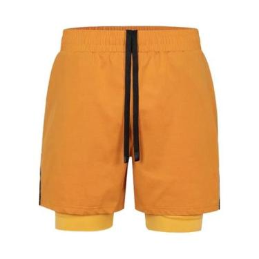 Imagem de Shorts Esportivos Masculinos 2 Em 1 De Secagem Rápida Para Treino, Aca