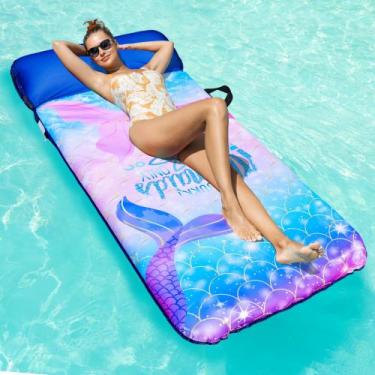 Imagem de Colchoneta para piscina Parentswell extragrande 185x90 cm con reposaca