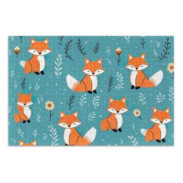 Imagem de Quebra-cabeça adulto 500 peças amigos família presentes de jogo natureza quebra-cabeça arte brinquedo pintura linda floresta raposa, 50 x 37 centímetros