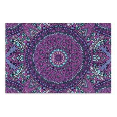 Imagem de Quebra-cabeça para adultos 500 peças mandala floral roxo presentes para elefantes brancos jogo diversão família quebra-cabeça arte decoração pintura, 51 x 37 centímetros