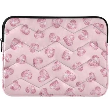Imagem de Capa para notebook com corações românticos, rosa, fofa, para MacBook de 13 polegadas, universal, 13 a 14 polegadas, capa fofa