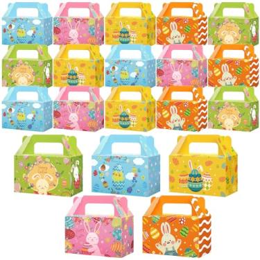 Imagem de Abbylike 50 caixas de guloseimas de Páscoa, coelhinho, doces a granel para doces, lembrancinhas de festa de Páscoa, papelão fofo com alças de primavera, aniversário, férias