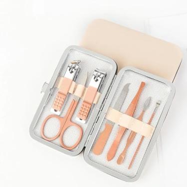 Imagem de O conjunto de ferramentas de manicure de 7 peças é adequado para uso em casa, no escritório e durante viagens, e vem com uma caixa de armazenamento
