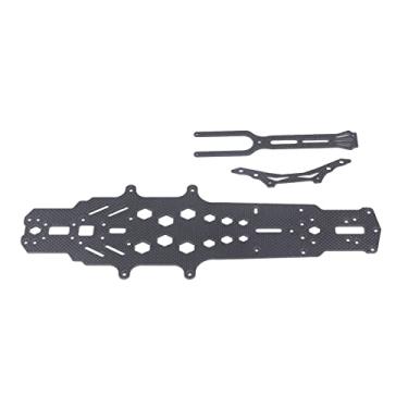 Imagem de Cuofyunl rc chassi de fibra de carbono alta flexibilidade usinagem cnc oco 2 camadas afundando placa de chassi inferior rc (Preta)