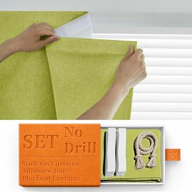 Imagem de Sovtfides Cortinas de porta francesas 100% blackout, cortinas pequenas para escurecimento de quarto, cortinas de janela com isolamento térmico Tricia para janela de vidro de sala de aula, L63 x C101