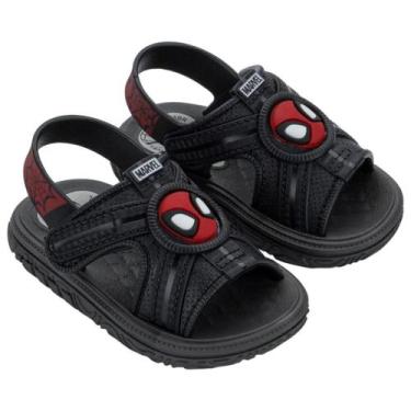 Imagem de Sandália grendene baby homem aranha marvel happy 23400, Preto pto verm