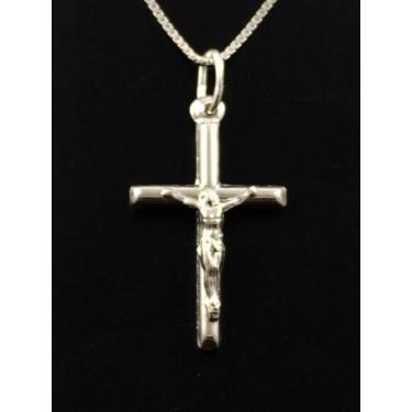 Imagem de Corrente Cordão Veneziana Prata Maciça 925 C/ Crucifixo 60cm - Lojas L