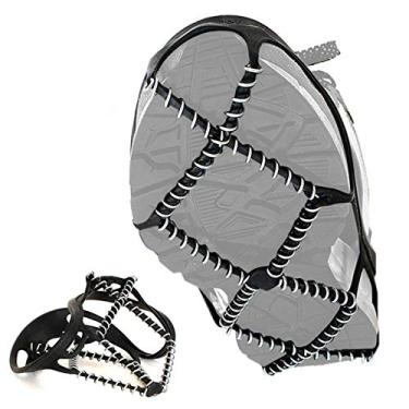 Imagem de 1 Par de Crampons - Grifas Gelo Antiderrapantes para Sapatos e Botas Trekking Camping Borracha Aço Manganês Espirais Abrasivas Caminhada Segura no