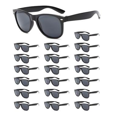 Imagem de Zylothex Pacote com 6/10 óculos de sol para adultos, armação dourada, quadrados, estilo retrô, acessório de rave de festa de verão, Preto