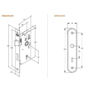 Imagem de Fechadura Interna Carpi 814/33 Espelho Inox Polido 40mm - Stam