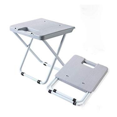 Imagem de Banco pequeno dobrável portátil para pesca ao ar livre banquinho dobrável para adultos Mazar cadeira de esboço (cor: cinza)