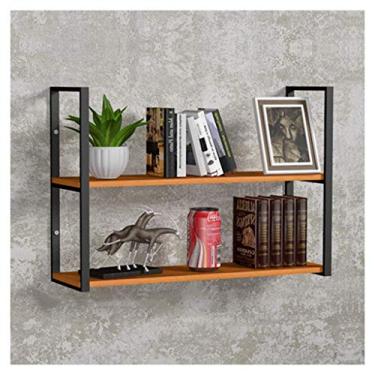 Imagem de Suporte para copos de vinho para pendurar em casa prateleira de parede vintage de madeira | Rack de armazenamento de armário de vinho 100 cm (100 cm)