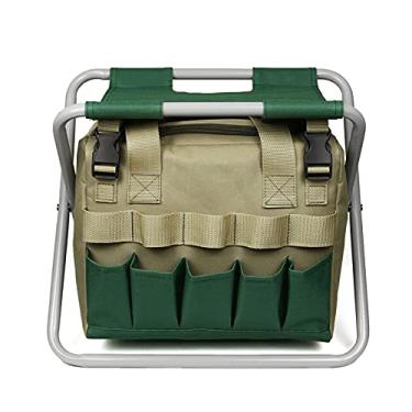 Imagem de Banco Organizador de Jardinagem Jardim Plegável com Bolsa Ferramentas Removível Conjunto Camping Armazenamento