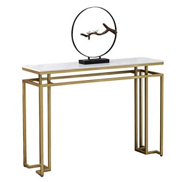 Imagem de Mesa de console, mesa de corredor, mesa de centro de madeira, mesa de sala de estar, branca